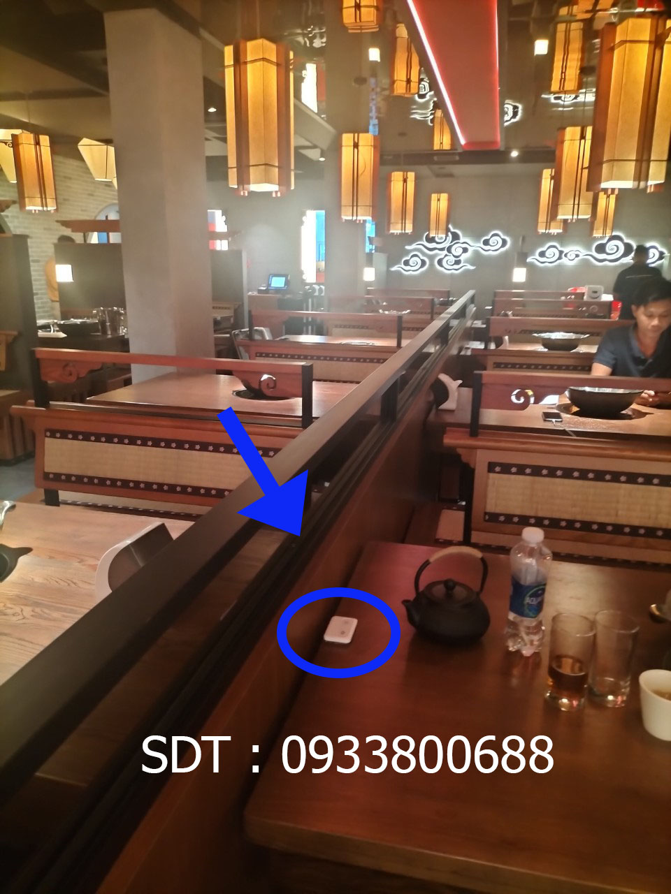 nút chuông gọi không dây để bàn tại nhà hàng Wulao